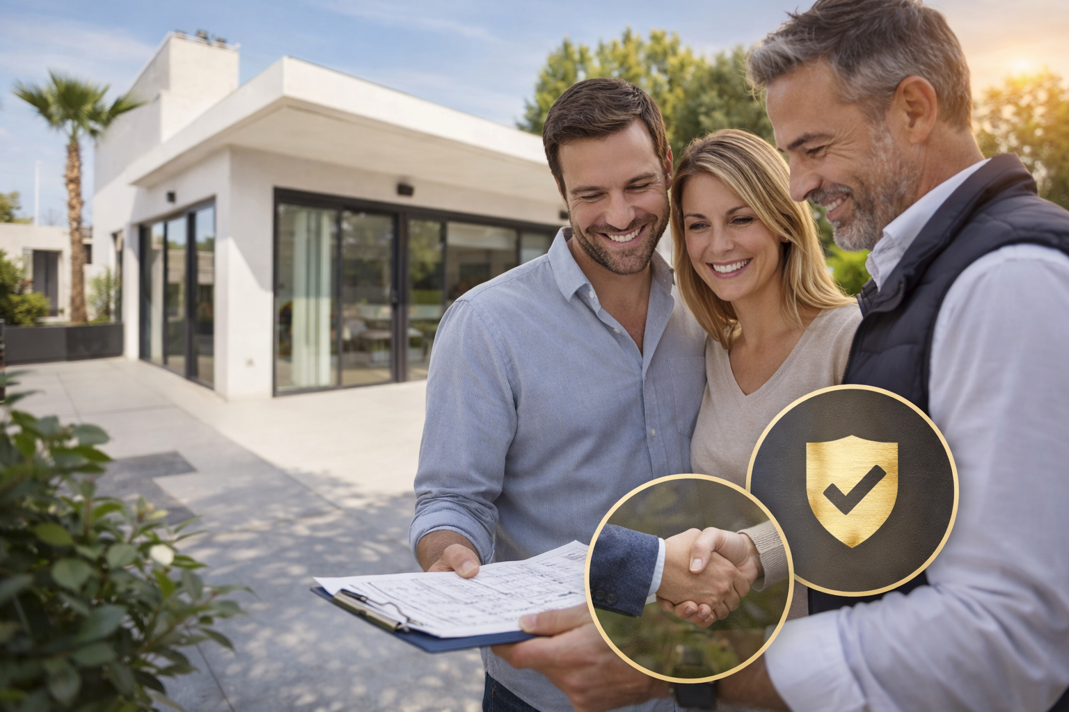 Artisans et clients qui discutent