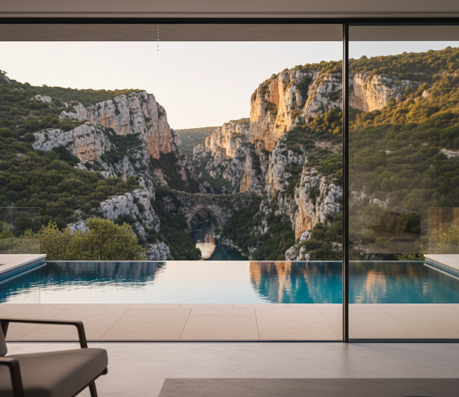 piscine à débordement Ardèche